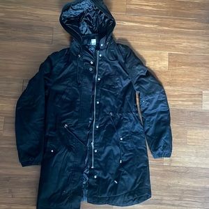 BLACK LONG TRENCH COAT